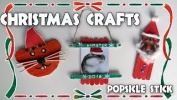 Three Christmas Popsicle stick crafts.
