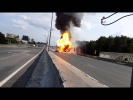 Взрыв Газели(isuzu) и газовых баллонов на МКАДе 13.07.2013. Explosion of a truck in Moscow